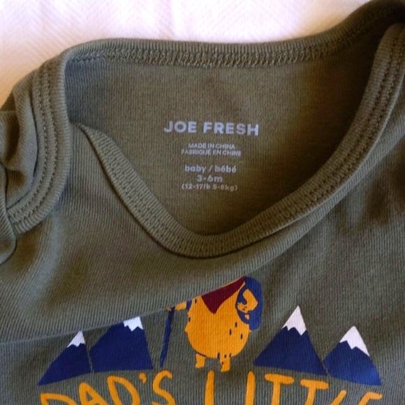 joe fresh green explorer long sleeve bodysuit diaper shirt 6 months baby - Picture 4 of 5